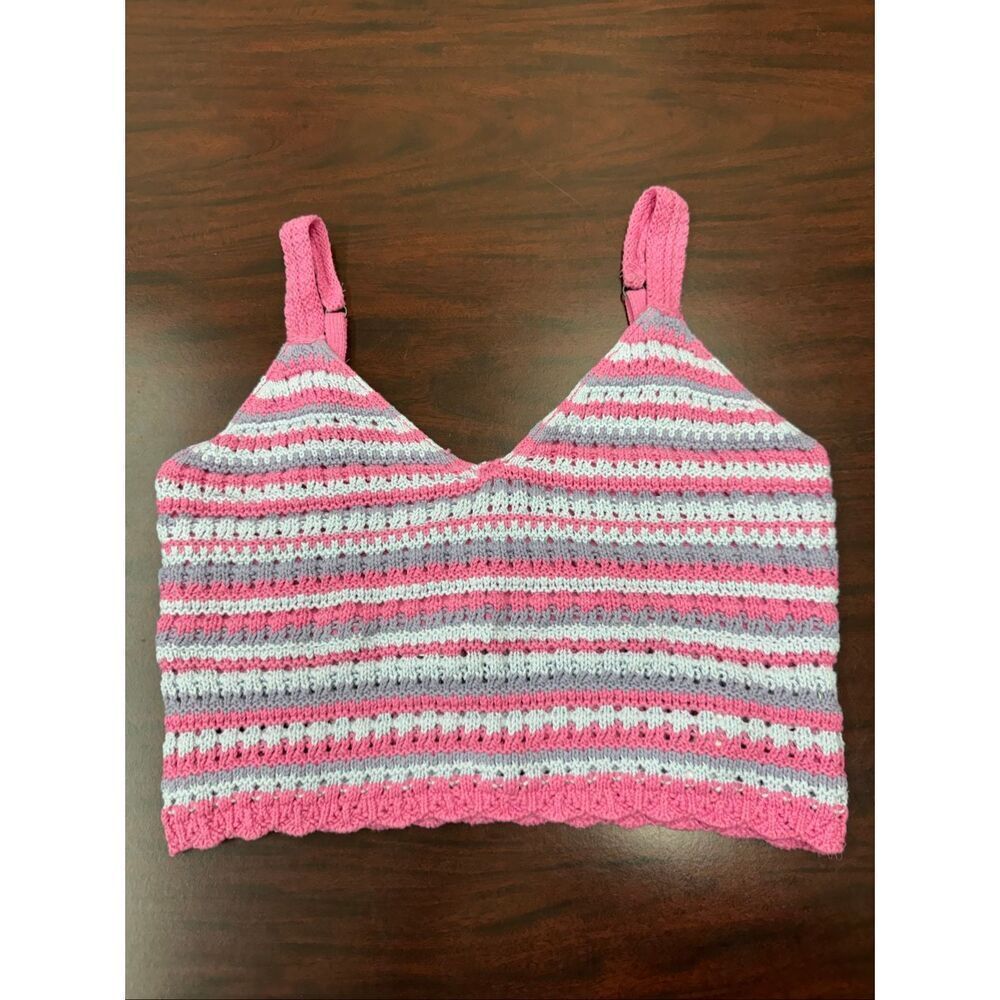 NWT Hollister Cropped Knit Tank Top Sweater Size Large